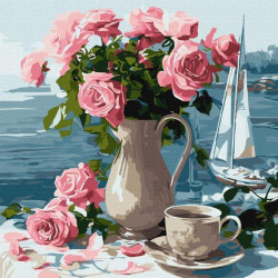 Картина по номерам "Утренняя роза" 40*40см, термопакет, ТМ Идейка, Украина