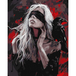 Картина по номерам "Девушка и ворона" 40x50см, термопакет, ТМ Идейка, Украин