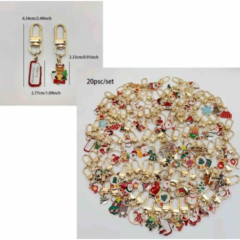 Брелок металлический Новогодний, ЦІНА ЗА УП. 5ШТ, пак. 10*6см