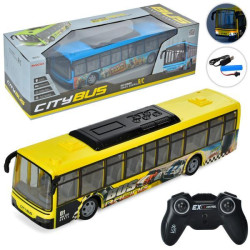 Автобус р/к, акум, 38см, світло, гум.кол, USB зарядний, 2види,  в кор. 46*16*15см  арт: 666-695NA