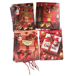 Пакет новорічний паперовий L &quot;Merry Christmas&quot; 30*41.5*12см ЦІНА ЗА УП. 12ШТ  арт: R99642-L