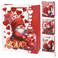 Пакет подарунковий паперовий M &quot;Love You&quot; 26*32*10см ЦІНА ЗА УП. 12ШТ  арт: R98086-M