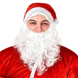 Ковпак новорічний з бородою 28*70см  арт: R96007