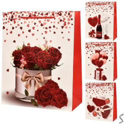 Пакет подарунковий паперовий ЦІНА ЗА УП. 12ШТ M &quot;Love&quot; 26*32*12см  арт: R94967-M