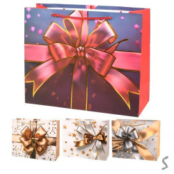 Пакет подарунковий паперовий M Bow 26*32*10см, ЦІНА ЗА УП. 12ШТ арт: R99730-M