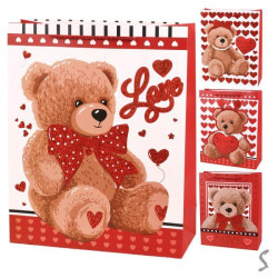 Пакет подарочный бумажный L Teddy Love 31*40*12см, ЦЕНА ЗА УП. 12ШТ