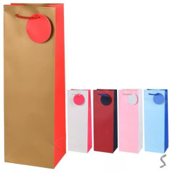 Пакет подарунковий паперовий під пляшку Monochrom 12*9*35см, ЦІНА ЗА УП. 12ШТ арт: R34602