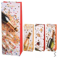 Пакет подарунковий паперовий під пляшку Party 13*8.5*36см, ЦІНА ЗА УП. 12ШТ арт: R34514