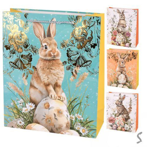 Пакет великодній паперовий M Rabbit 26*32*10см, ЦІНА ЗА УП. 12ШТ арт: R34569-M