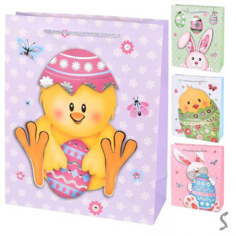 Пакет подарочный бумажный M Holiday 26*32*10см, ЦЕНА ЗА УП. 12ШТ