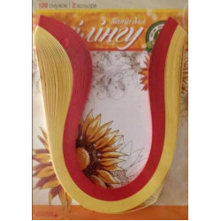 Квиллинг №13 «Подсолнечник», 2 цвета, 100 полос 5 мм*4мм