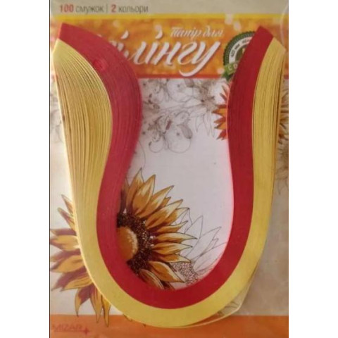 Квиллинг №13 «Подсолнечник», 2 цвета, 100 полос 5 мм*4мм