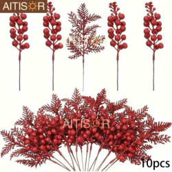 Гілки сосни та гілки з ягодами червоний 30шт, пак. 35*20см арт: TNEW34