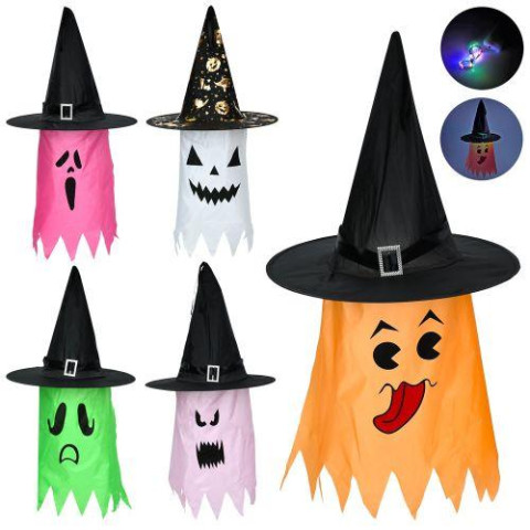 Аксесуари для свята капелюх, 38*38*38см (складний), накидка-привід, світло, Хелловін/ Halloween, мікс видів, бат(табл)  арт: MK5759