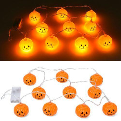 Лiхтарик гірлянда, 160см, гарбуз 10шт, світло, Геловін/ Halloween, на батар., пак. 12*20*4см   арт: MK5757