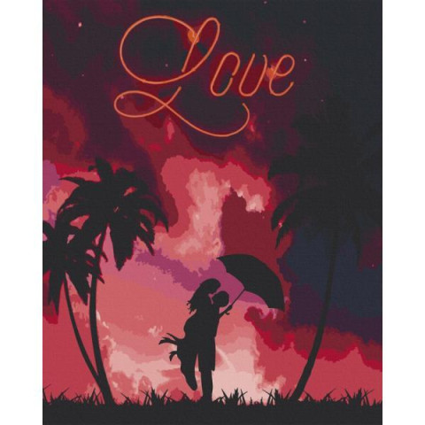 Картина за номерами "Пара під парасолькою" лак 40*50см, термопакет, ТМ ART Craft, Україна арт: 10322-AC