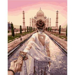 Картина по номерам "Направляясь в Тадж Махал" лак 40*50см, термопакет, ТМ ART Craft, Украина