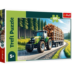 Пазлы 100 эл. Лесной трактор, в кор. 29*19*4см, ТМ Trefl, Польша