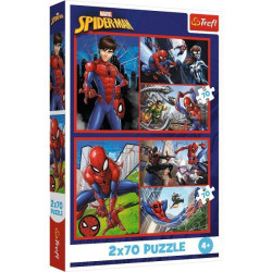 Пазли 2x70 Spiderman Павукові історії, в кор. 30*19*4см, ТМ Trefl, Польща арт: 34443