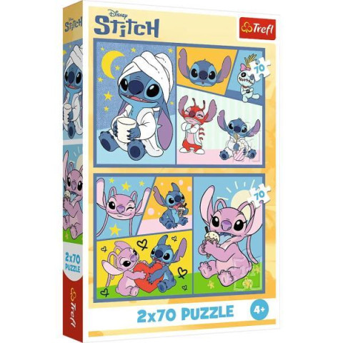 Пазлы 2x70 Lilo Stitch Со Стичом не скучно, в кор. 30*19*4см, ТМ Trefl, Польша