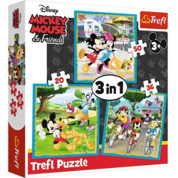 Пазлы 3in1 Mickeyfriends Микки с друзьями, в кор. 28*28*6см, ТМ Trefl, Польша