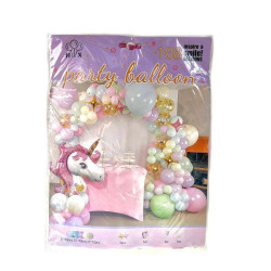 Фотозона из воздушных шаров "Happy Birthday" 106шт/наб, в пак. 30*22см (120наб)