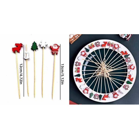 Шпажки для декора новогодние 100шт, пак. 17*13см