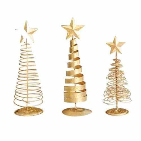 Ялинки металеві 3шт золоті арт: TNY-3
