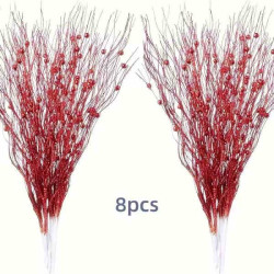 Ветви с ягодами Рождественские красные 10шт, пак. 44*13см