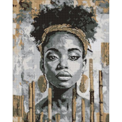 Алмазна мозаїка &quot;Екзотичний монохром&quot; 40х50см, термопакет, ТМ Ідейка, Україна арт: AMO8274