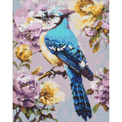 Алмазна мозаїка &quot;Сойка в півоніях&quot; 40х50см, термопакет, ТМ Ідейка, Україна арт: AMO8294
