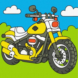 Картина за номерами для дітей "Мрія маленького байкера" 25х25см, термопакет, ТМ Ідейка, Україна арт: KHO1331