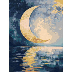 Картина по номерам "Отпечаток луны с красками металлик extra" 30х40см, термопакет, ТМ Идейка, Украина