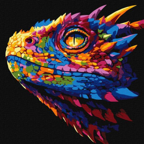 Картина за номерами "Яскравий дракон" 30х30см, термопакет, ТМ Ідейка, Україна арт: KHO5178