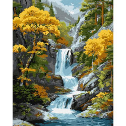 Картина по номерам "Под водопадом осени" 40x50см, термопакет, ТМ Идейка, Украина