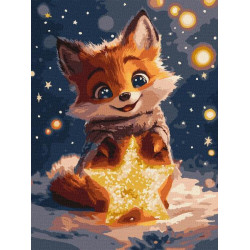 Картина по номерам "Мечтательный лисенок" 30x40см, термопакет, ТМ Идейка, Украина