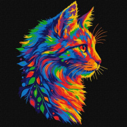 Картина за номерами "Яскравий котик" 30х30см, термопакет, ТМ Ідейка, Україна арт: KHO6822