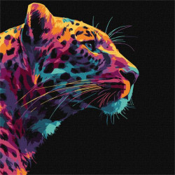 Картина за номерами "Яскравий леопард" 30х30см, термопакет, ТМ Ідейка, Україна арт: KHO6824