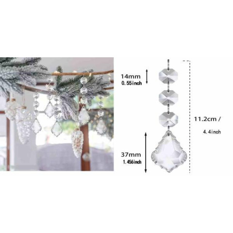 Набір підвісів акрилових на ялинку янгол 11.2см, 30шт, пак. 19*11см арт: TNE-F5