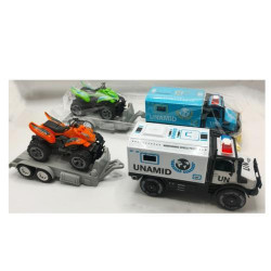 Трейлер інерц, з причепом, 35см, квадроцикл, 2 кольори, пак. 17*43*8см  арт: 1893-61