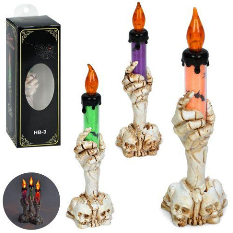 Аксесуари для свята лампа/нічник, свічка, 15*5*5см, світло, Хелловін/Halloween, 3 кольори, бат(табл), в кор. 5*17*5см  арт: MK5755