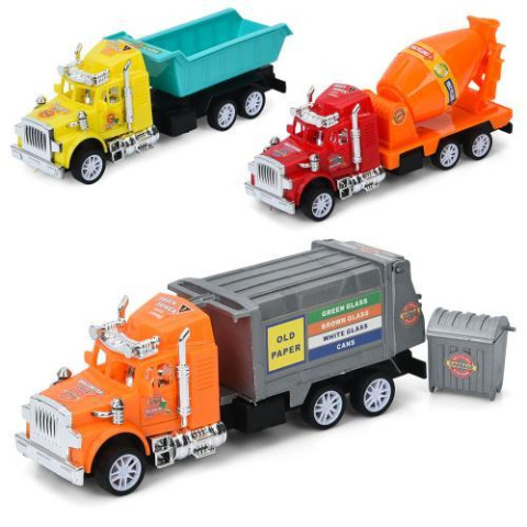 Строительная техника 17см, инерция, подвижные детали, 3 вида, пак. 22*10*5см 