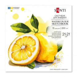 Скетчбук SANTI для акварели, 21х21см, 15 л., склейка, 200г/м2.