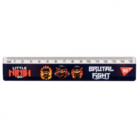 Лінійка 15 см Ninja, ТМ Yes, Україна арт: 370661