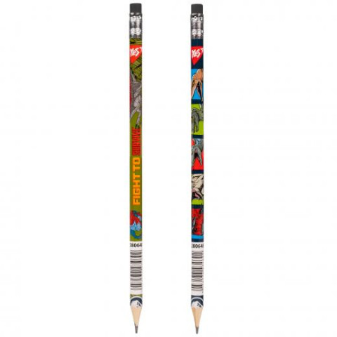 Олівець ч/гр круг. з ласт. ЦІНА ЗА 1ШТ "Jurassi, ТМ Yes, Украина арт: 280648