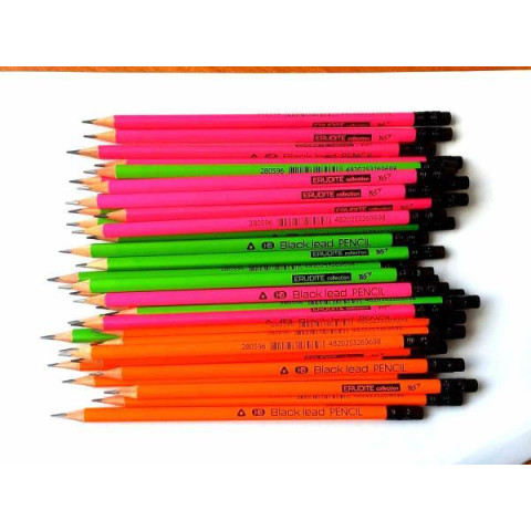 Олівець YES ч/гр трикутн. з ласт. ЦІНА ЗА УП. 36ШТ в пл.тубе "Erudite Neon" арт: 280596
