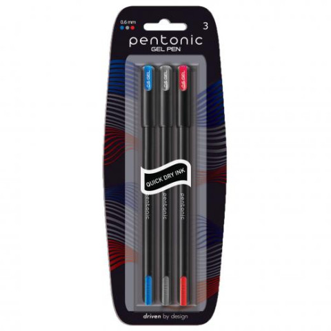 Ручка гелевая Pentonic микс цветов 0,6 мм LINC, ЦЕНА ЗА 3ШТ
