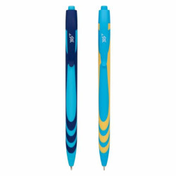 Ручка шариковая YES «На волне» автоматическая 0,7 мм синяя ЦЕНА ЗА УП. 36ШТ