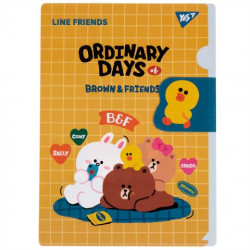 Папка-угол YES A4 с клапаном "Line Friends"