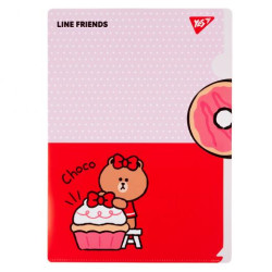 Папка-уголок YES A4 с клапаном "Line Friends. Choco"